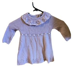 Tahari baby girl purple sweater dress 12m